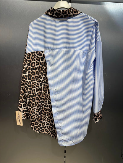 chemise rayure leopard dos coupé